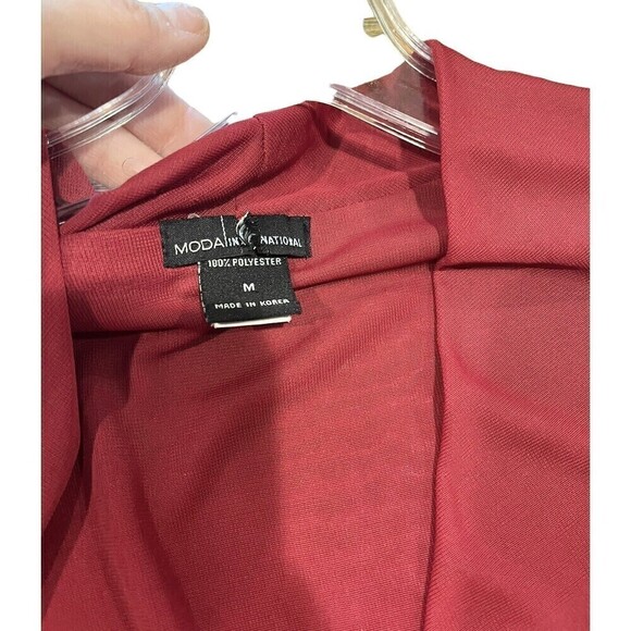 Moda International Wrap Top Red with Buttons On Side Size Medium Y2K 90s - Picture 5 of 6